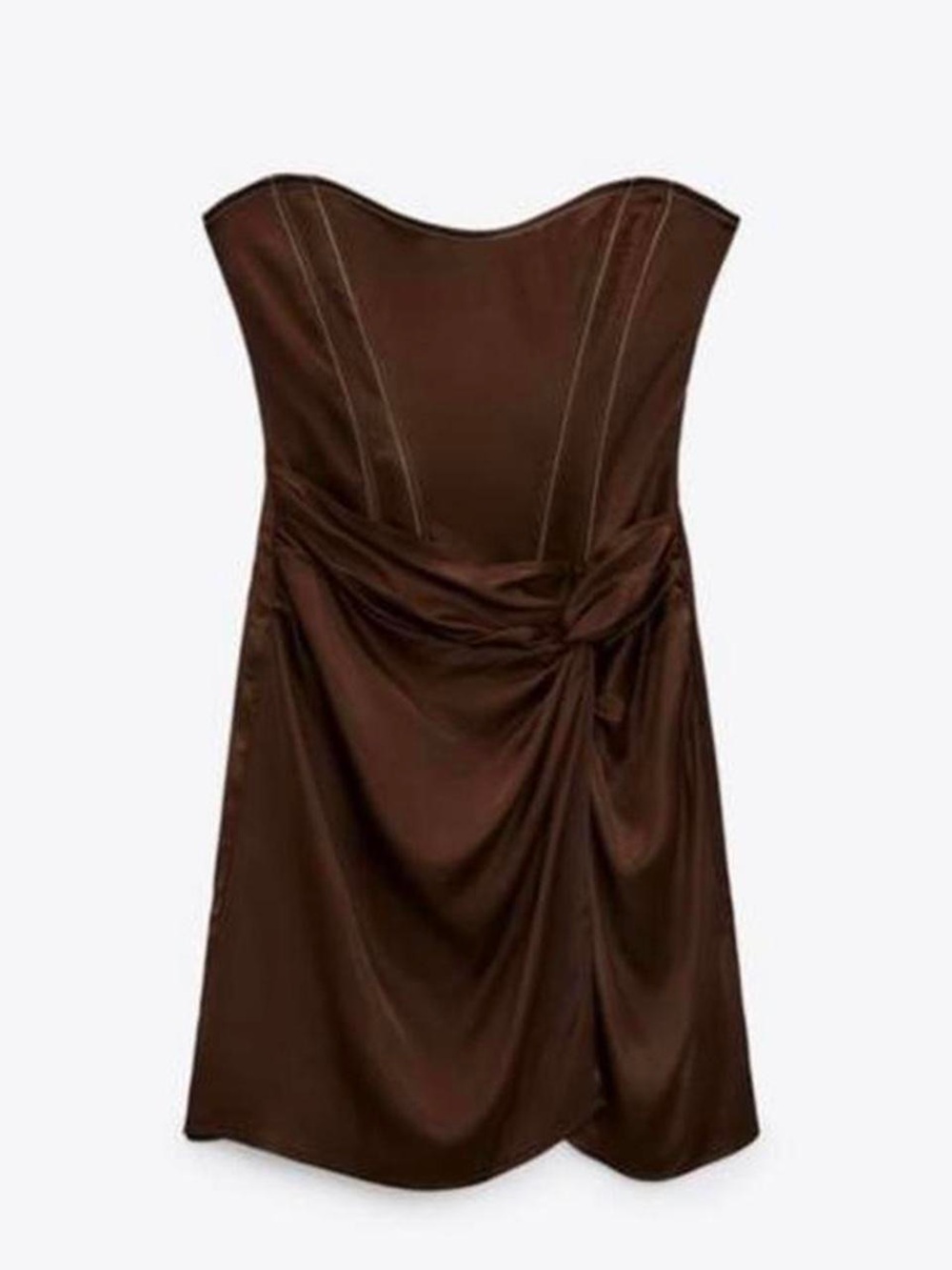 Zara Strapless Satin Cocktail Dress